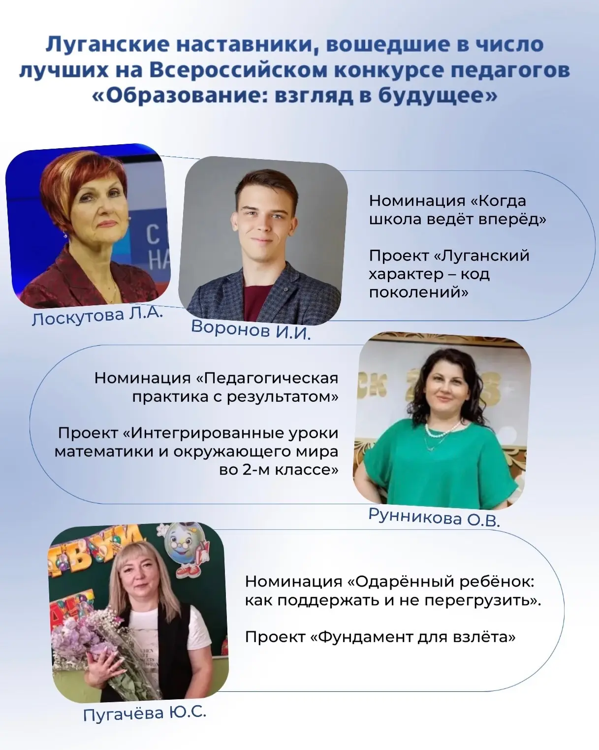 Педагоги из ЛНР вошли в число лучших наставников страны по итогам Всероссийского конкур...