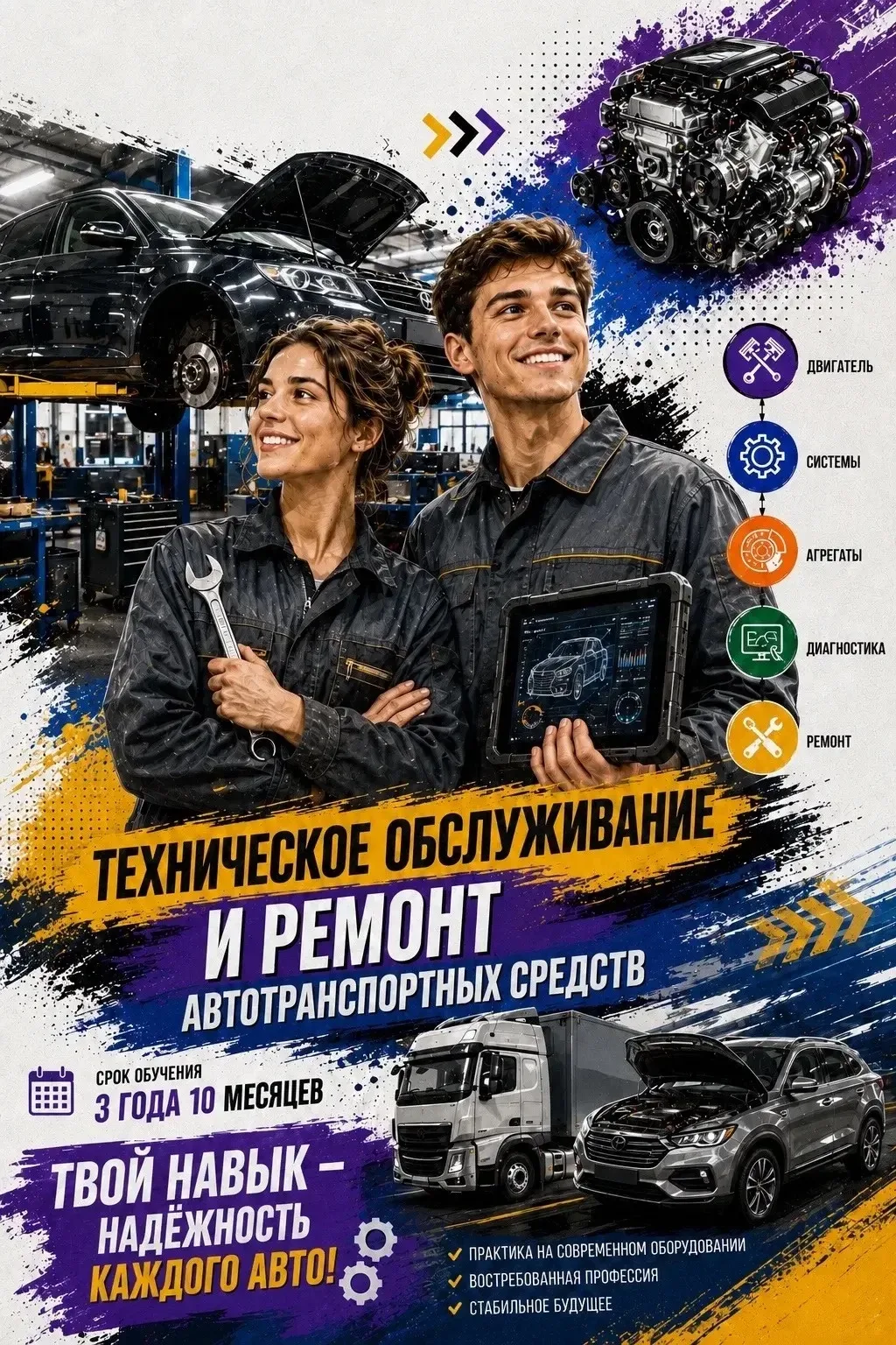 ‼ ВНИМАНИЕ! НОВАЯ СПЕЦИАЛЬНОСТЬ‼
🛠Не просто чинишь — управляешь будущим!

🚘Хотите быть востребован
