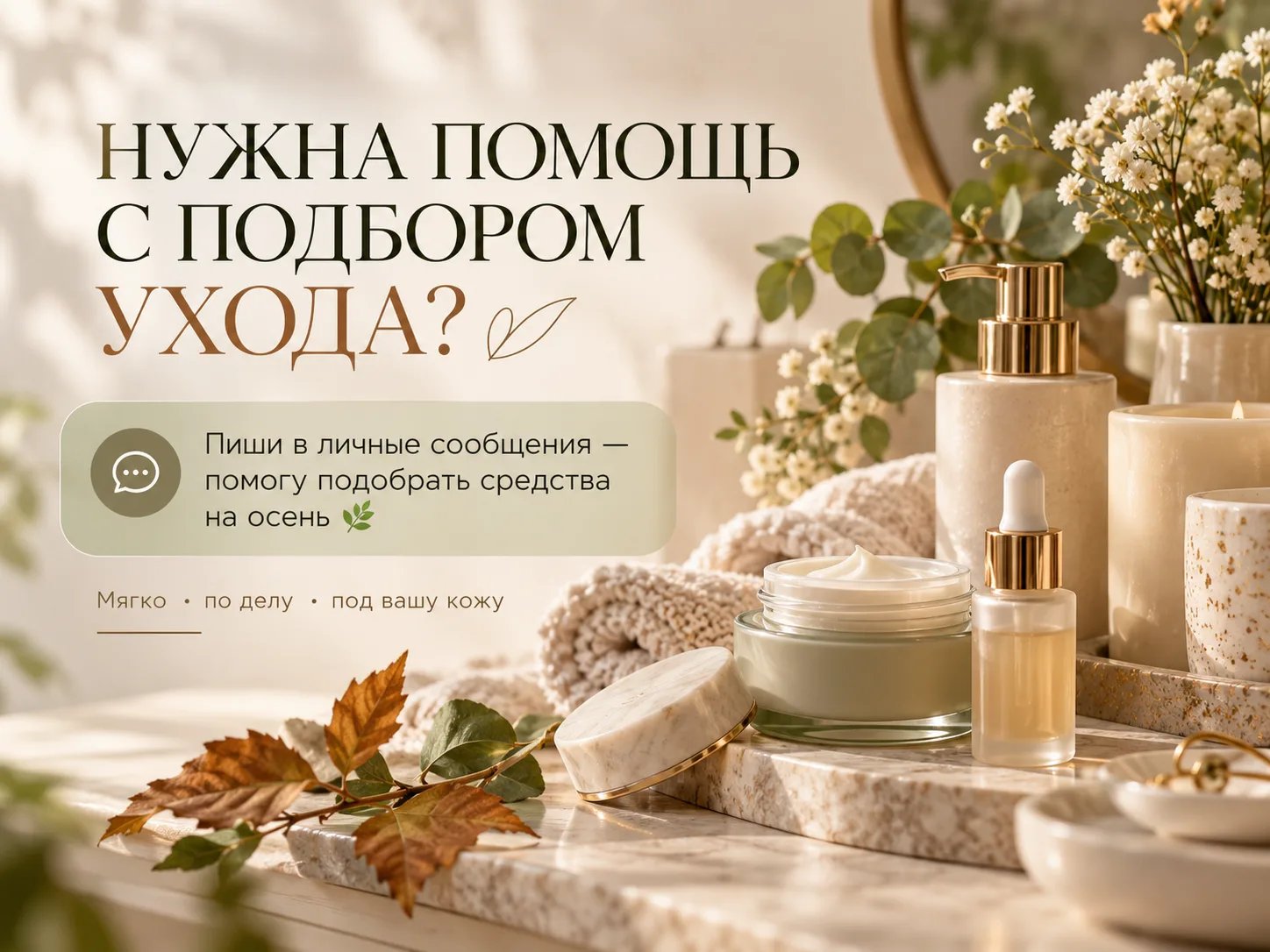Если хотите, я могу помочь подобрать уход именно под ваш тип кожи 🤍