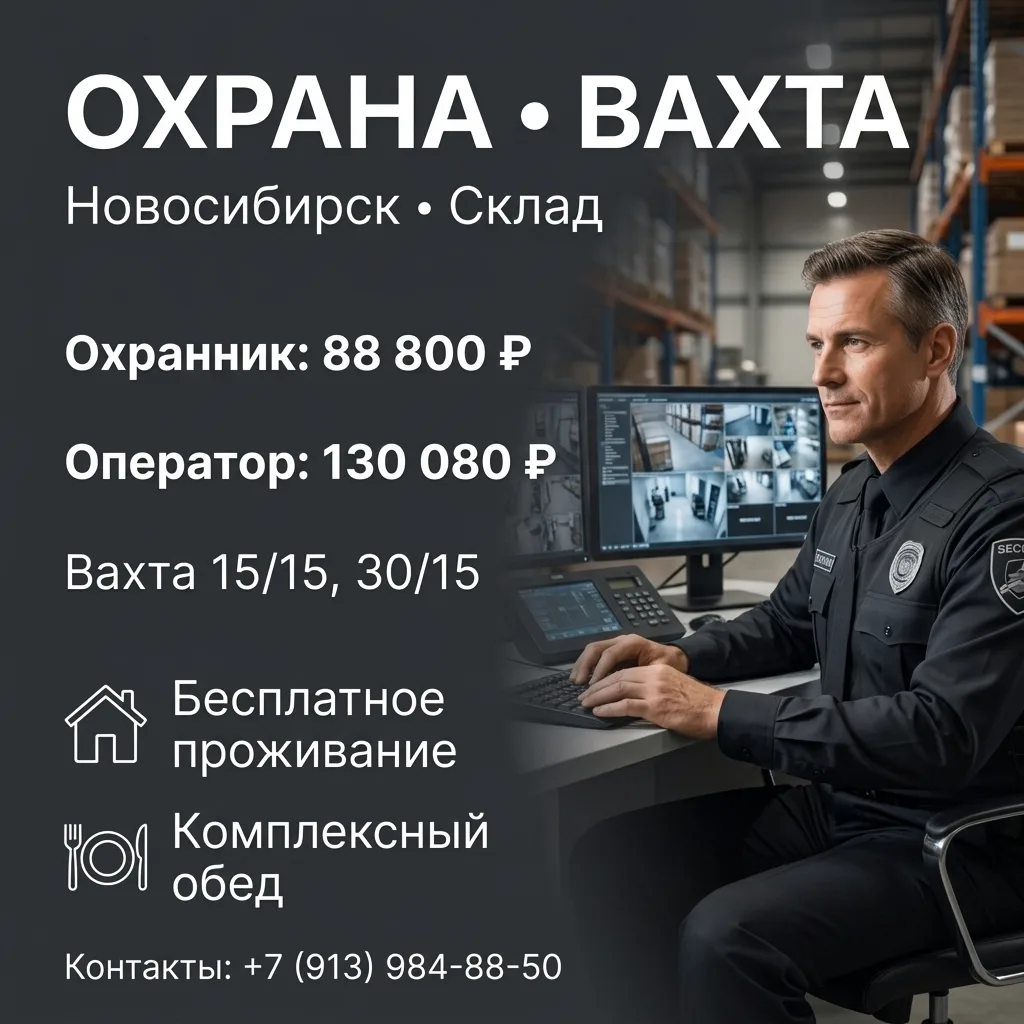 НОВОСИБИРСК, вахта с проживанием