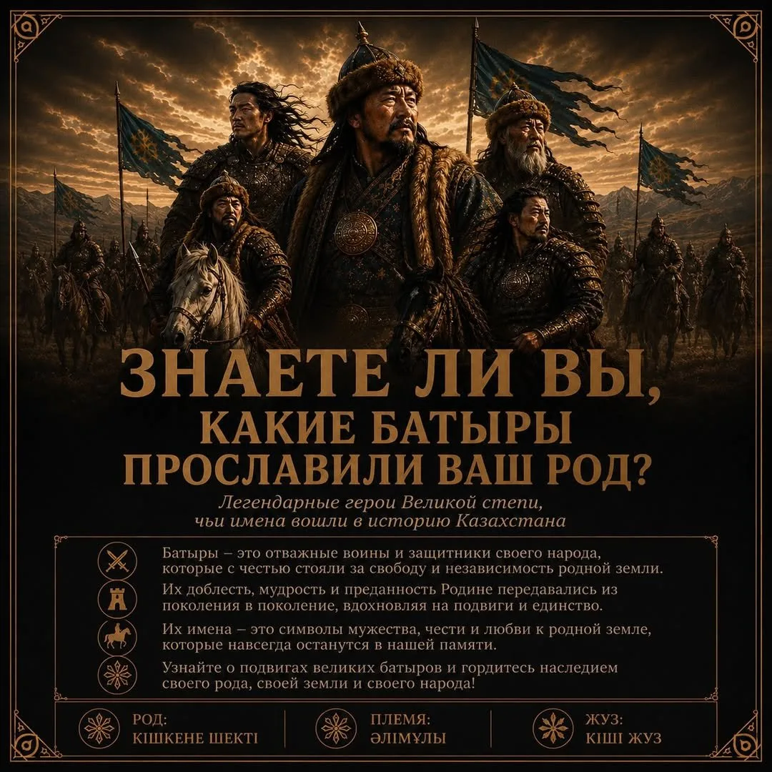 ⚔️ Каждый казахский род оставил свой след в истории Великой степи.

Одни прославились мудрыми биями,