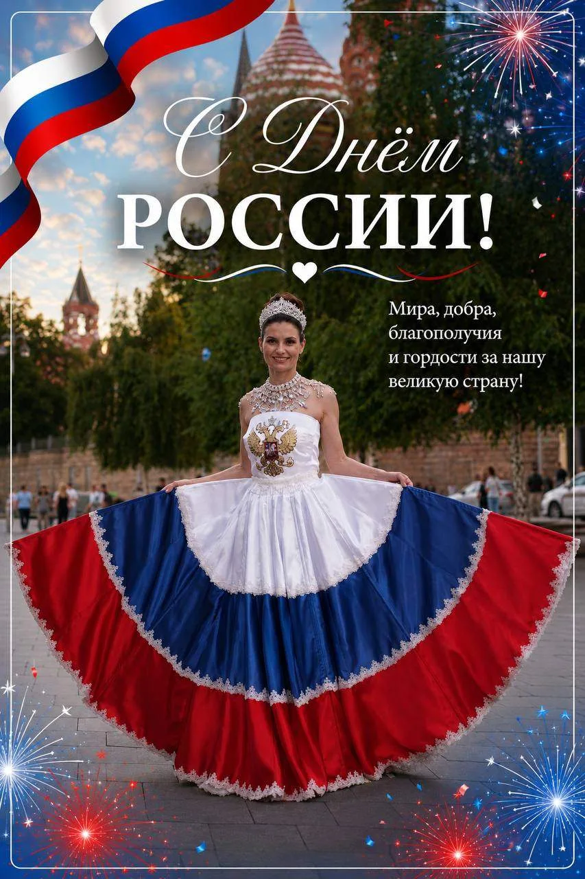 🇷🇺 «Величие России»: дизайнер из Балашихи создала костюм-признание и показала его на Красной площа