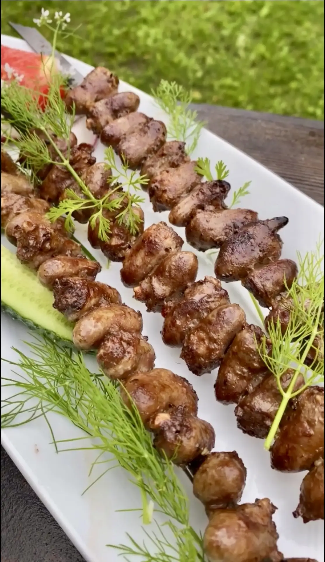 Друзья, а вы готовите куриные сердечки на мангале?