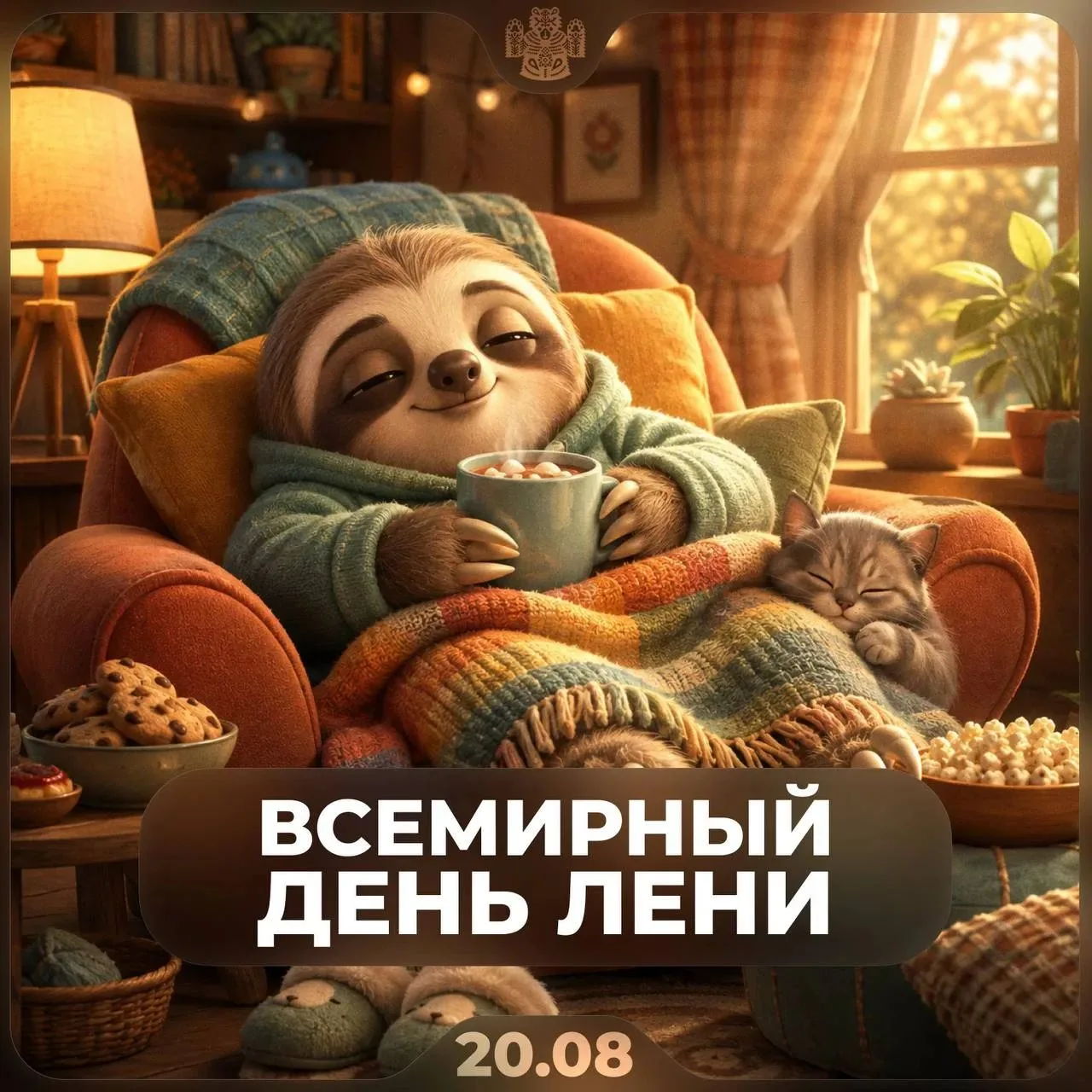 🦥 Всемирный день лени отмечаем сегодня