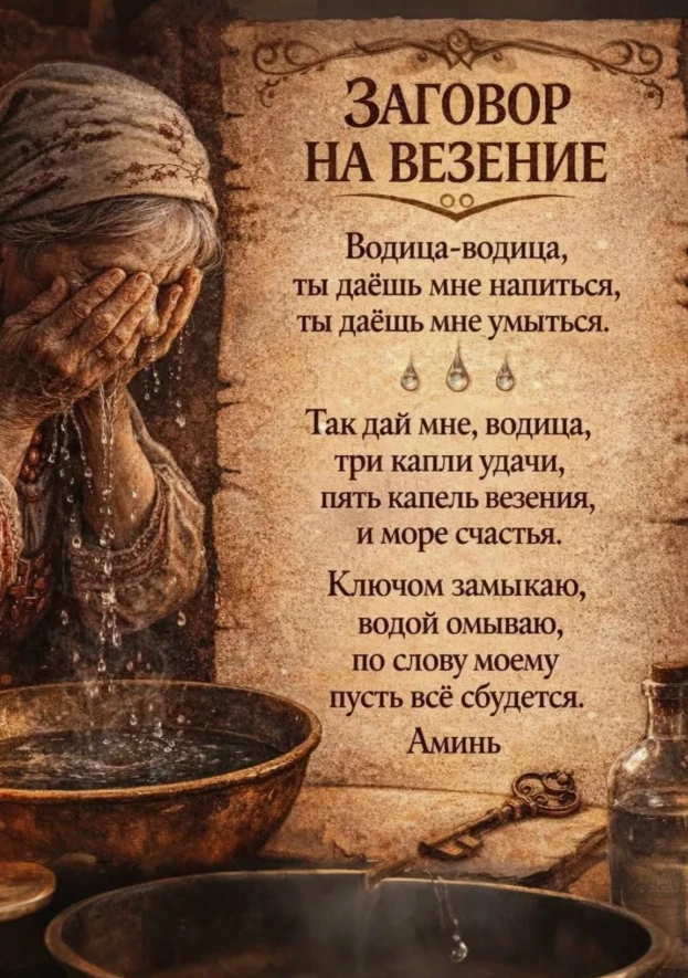 💧 ЗАГОВОР НА ВЕЗЕНИЕ