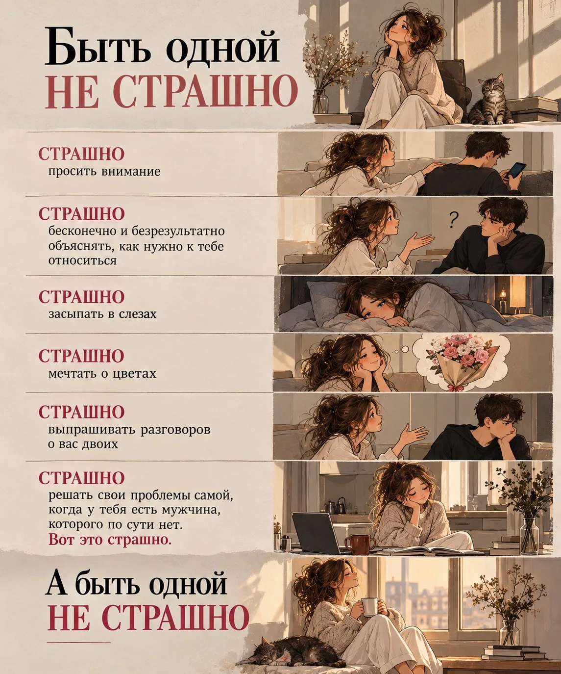 ✨А быть одной — не страшно.