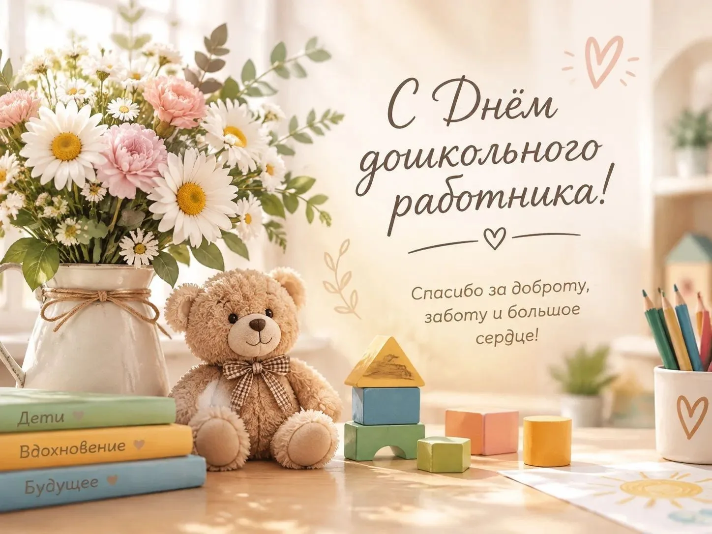 🌷С Днём дошкольного работника!🌷Сегодня особенный день — день людей, которые каждый де...