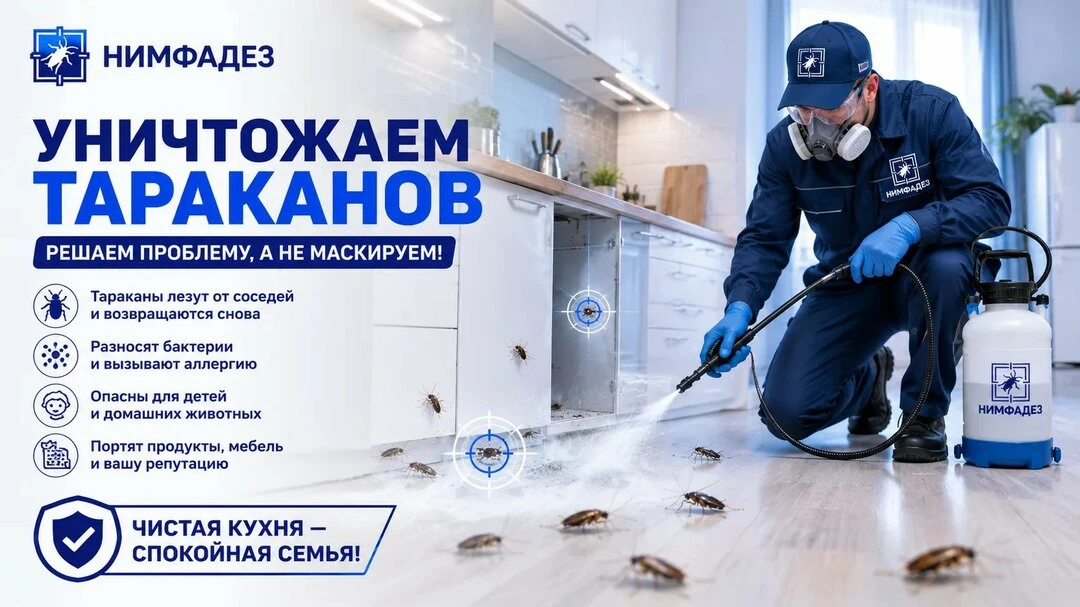 Полное уничтожение тараканов в Липецке. Выгодная цена.