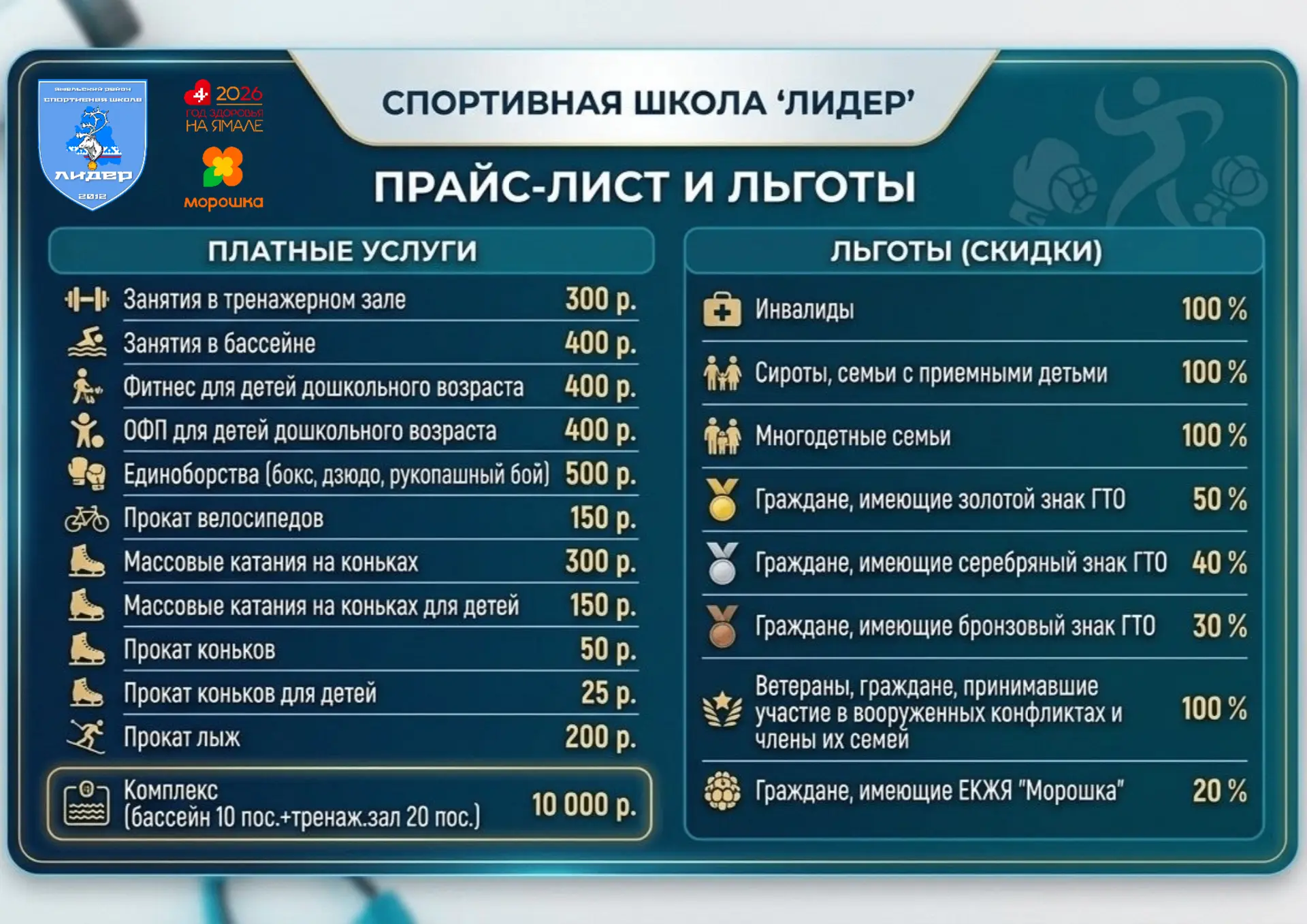 Актуальный гид по платным услугам, а также всем доступным льготам и скидкам.