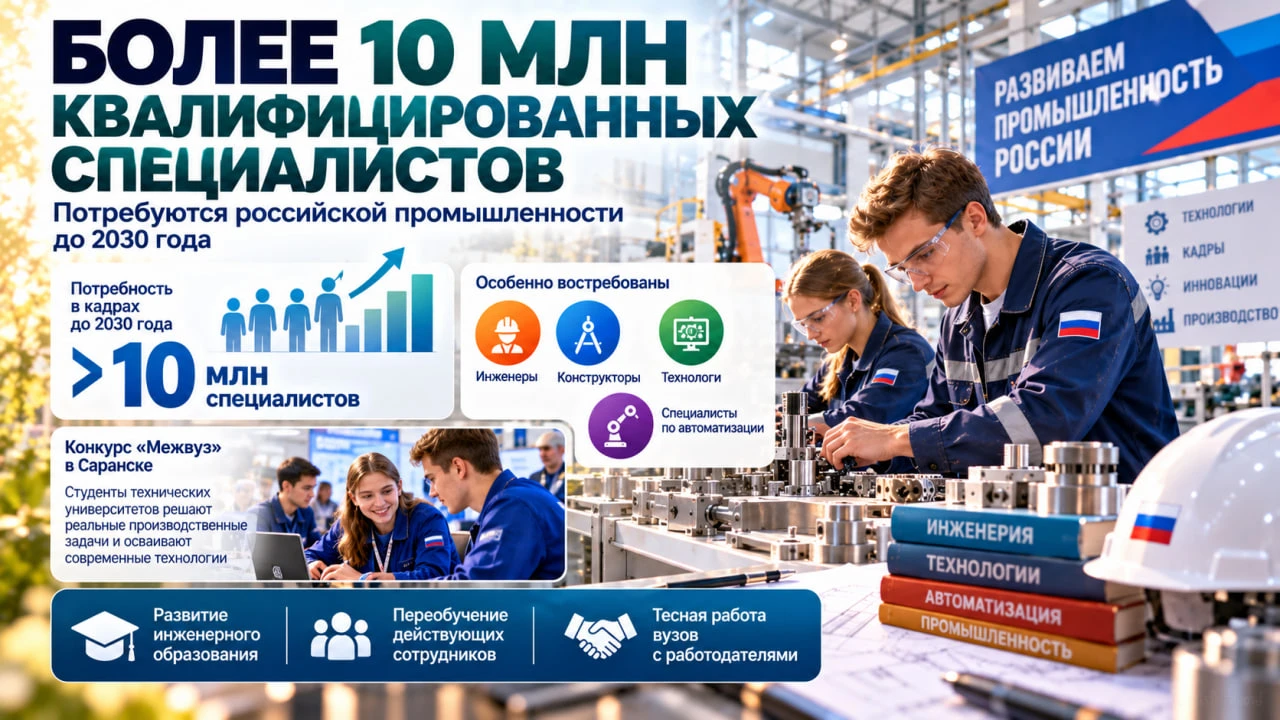 До 2030 года российским гражданским отраслям промышленности потребуется привлечь свыше ...