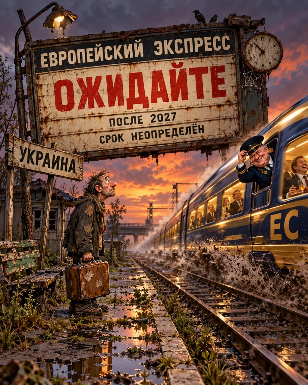 🙂 Украина снова ждёт свой европейский поезд.