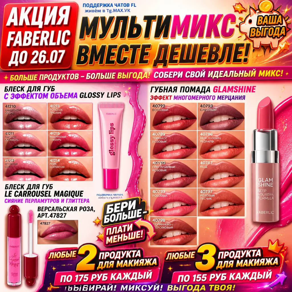 БЛЕСК ДЛЯ ГУБ С ЭФЕКТОМ ОБЪЁМА GLOSSY LIPS И ЯГОДНЫМ АРОМАТОМ