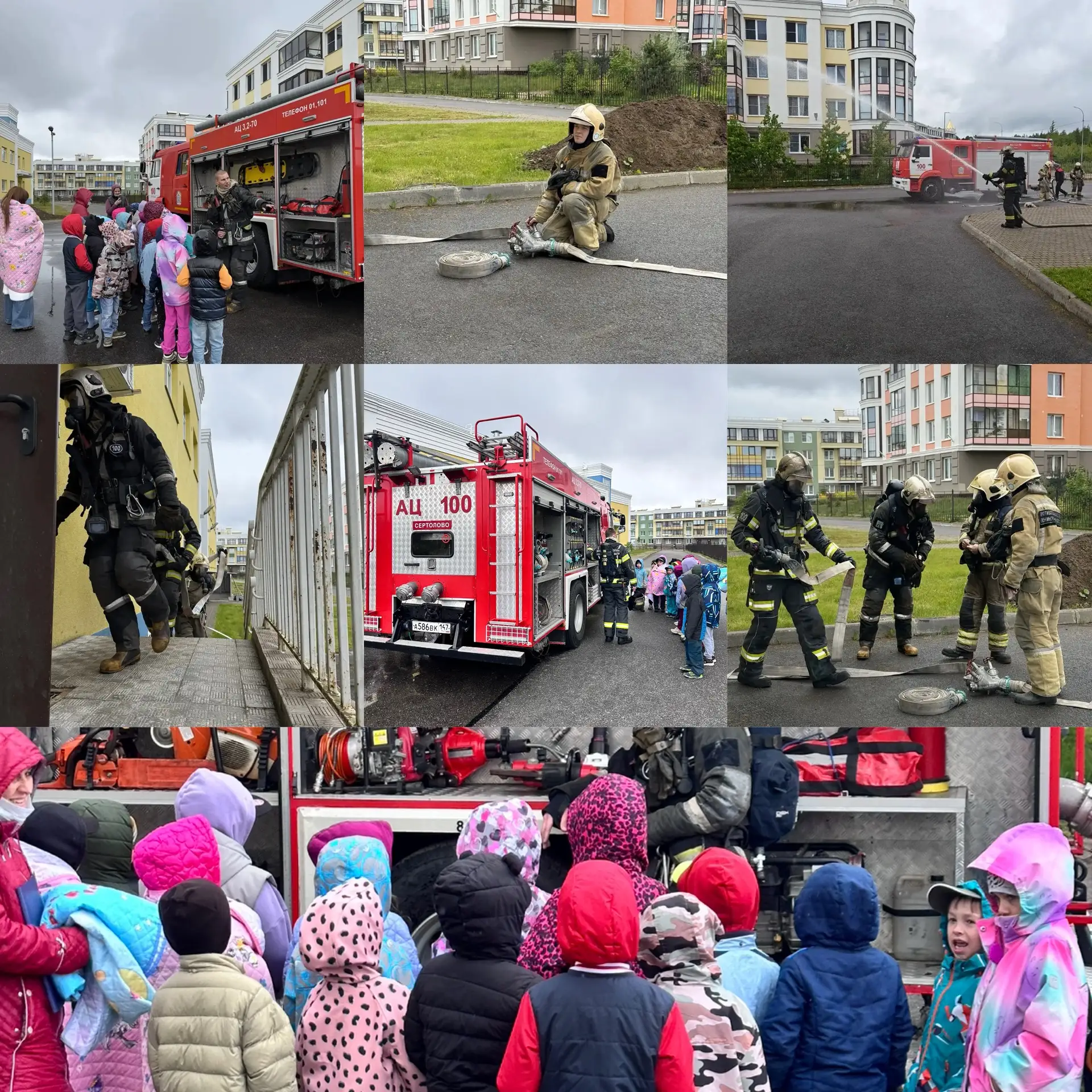🚒 Учения на отлично! В гостях у ребят — Пожарная часть 100.