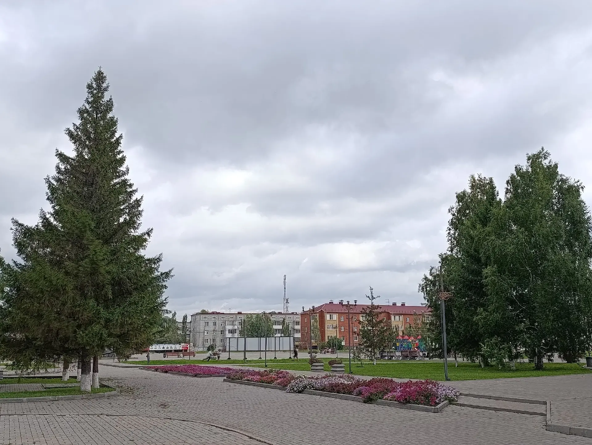 В августе