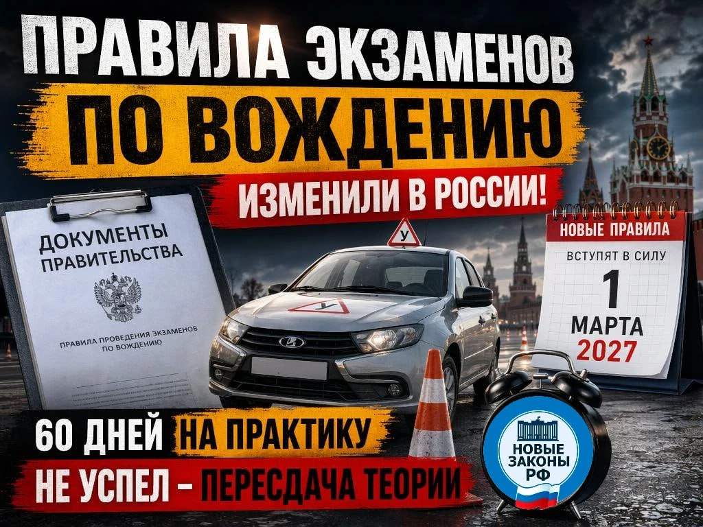 В России изменили правила экзаменов по вождению, следует из документов кабмина. Практический экзамен