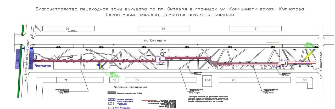 В Стерлитамаке собираются благоустроить бульвар на проспекте Октября