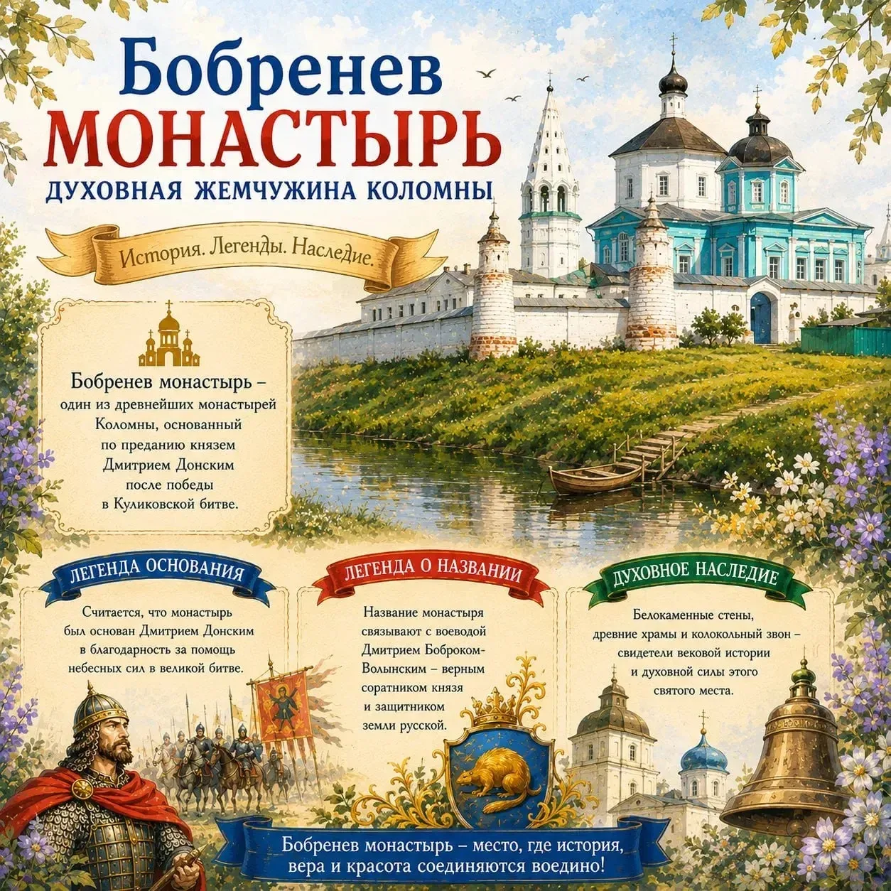⛪️ Бобренев монастырь — легенда земли Коломенской 🇷🇺

Одной из самых известных святынь Коломны явл