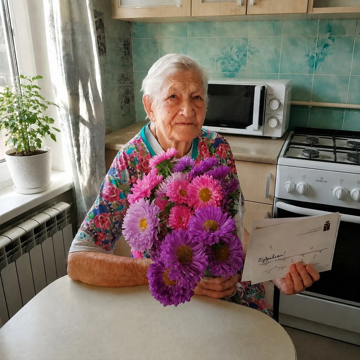 Специалисты центра социального обслуживания Аткарского района поздравили с 98-летним дн...