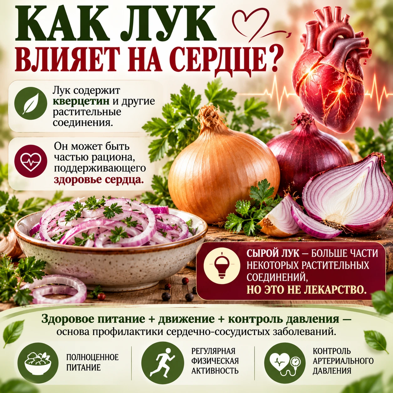 Как лук влияет на сердце?🧅