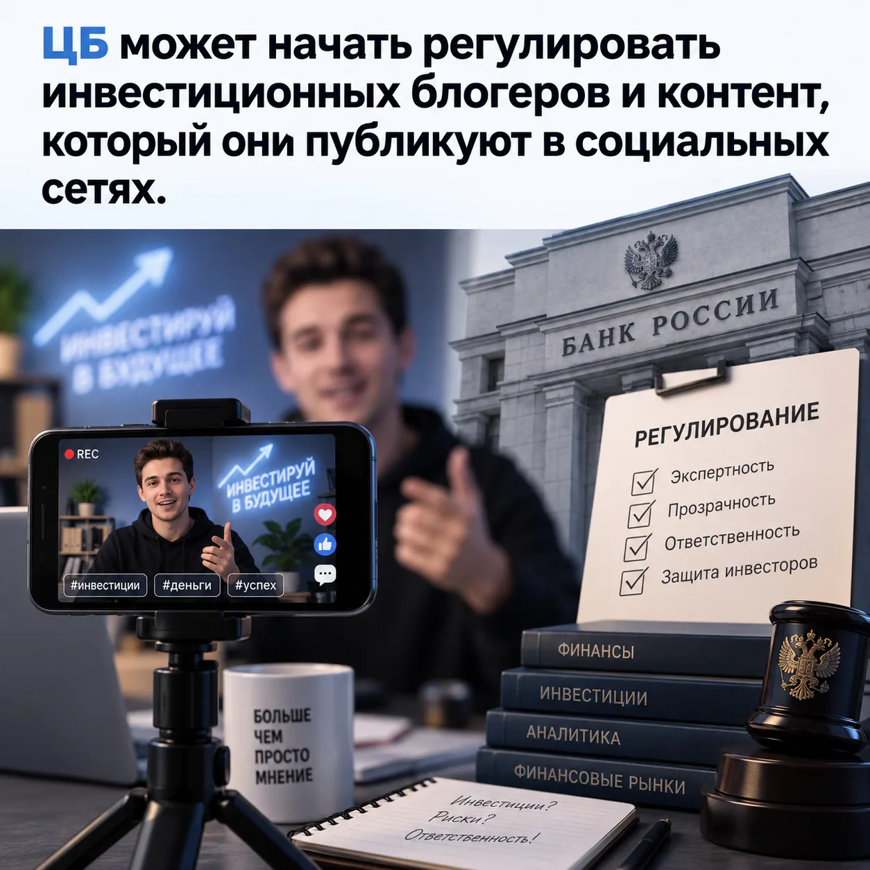 👁👁 ЦБ может начать регулировать инвестиционных блогеров и контент, который они публик...