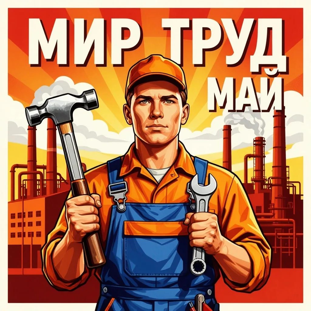 Первомай объединяет
И сближает весь народ.
Вся Россия отмечает
День труда который год!

Пусть ничто 