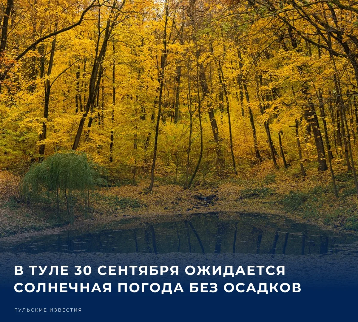 ☀️ Сегодня, 30 сентября, в Туле будет преимущественно солнечно и без осадков.​