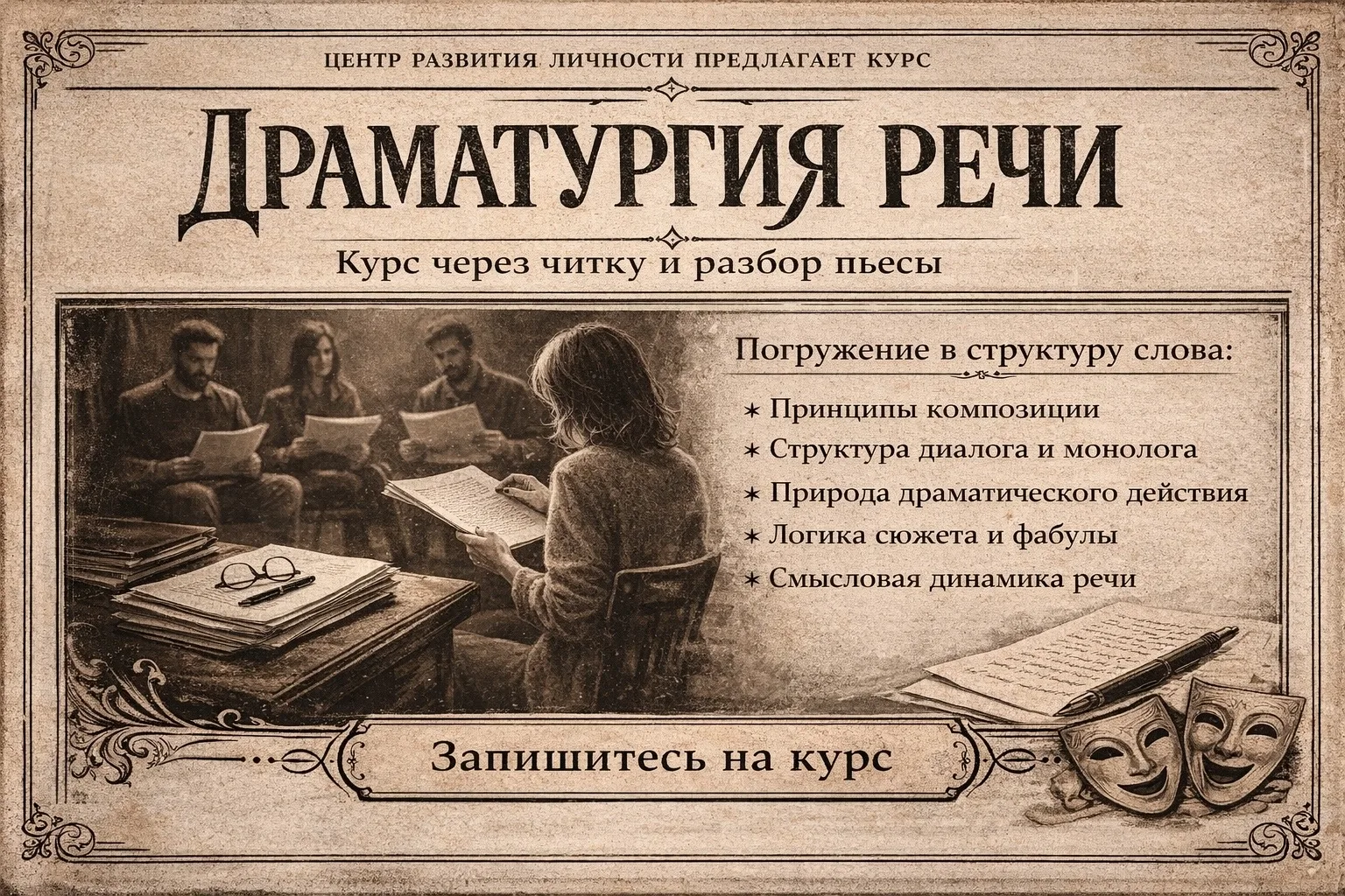 Продолжаем набор на курс ораторского мастерства "Драматургия речи"🎭