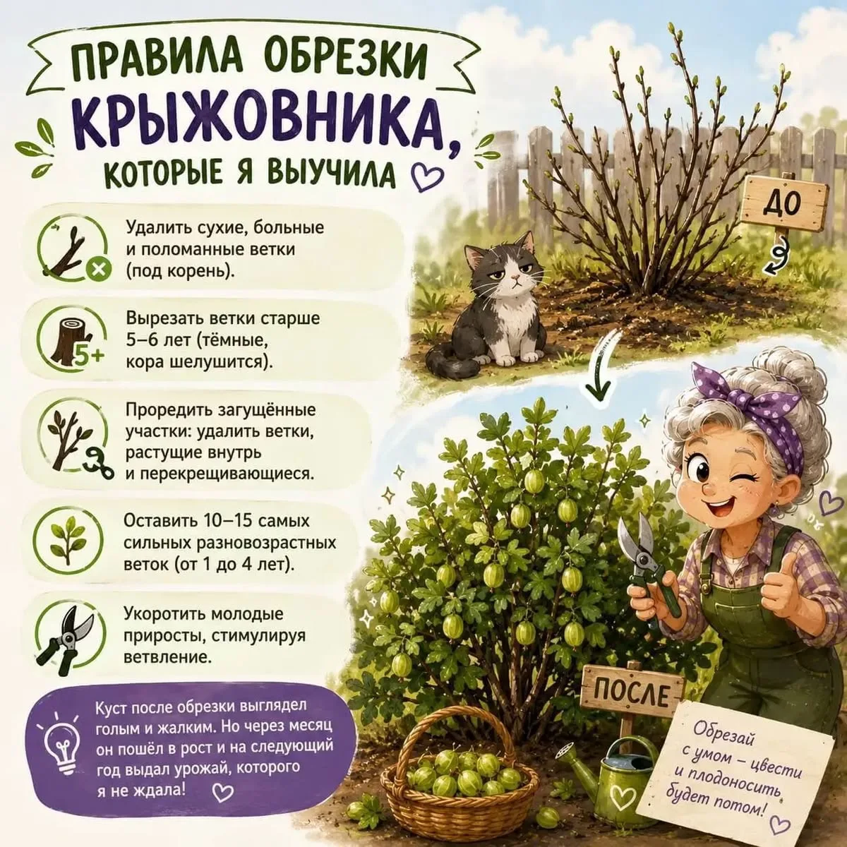 Правила обрезки крыжовника