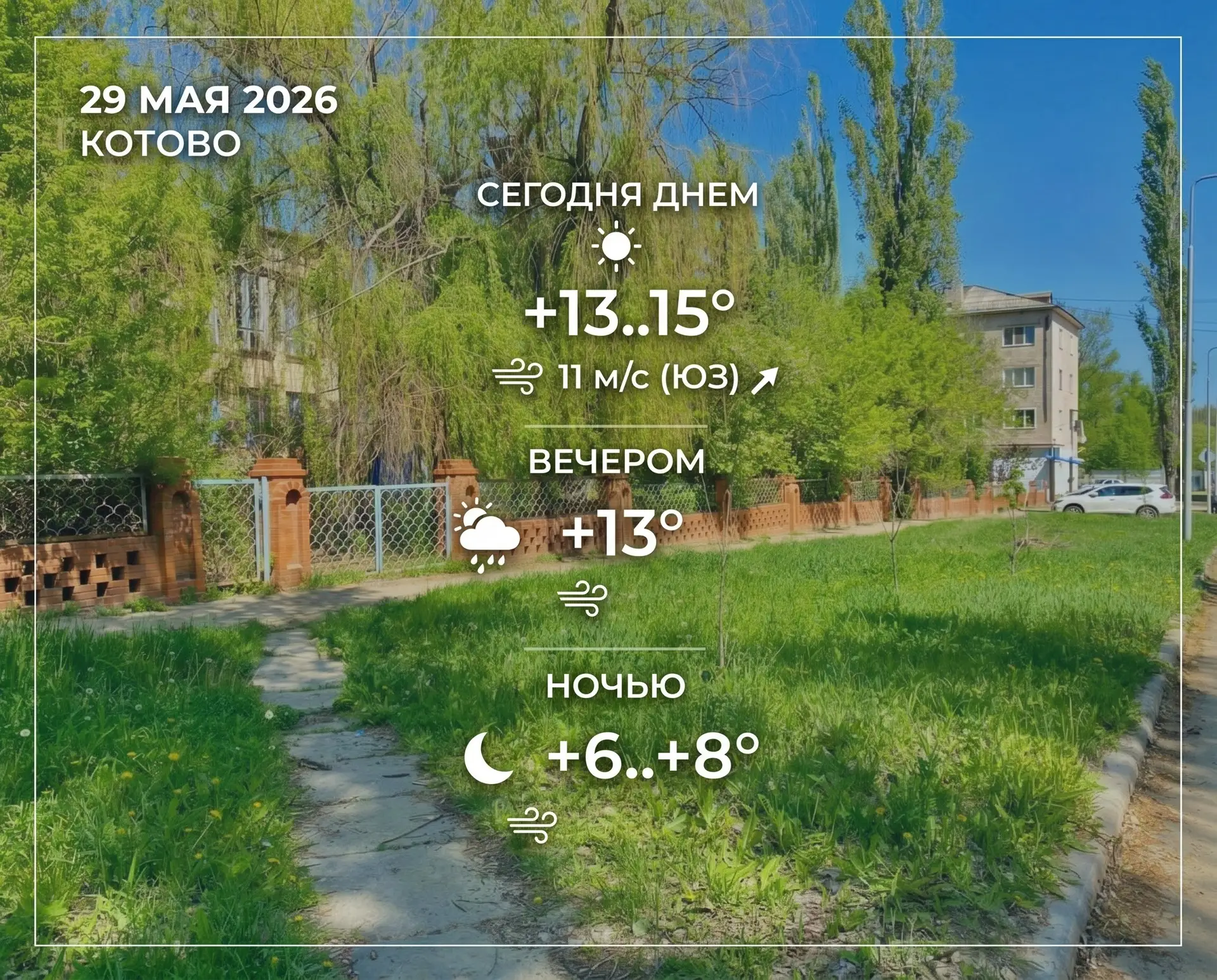 Погода в Котово 29 мая ☀️