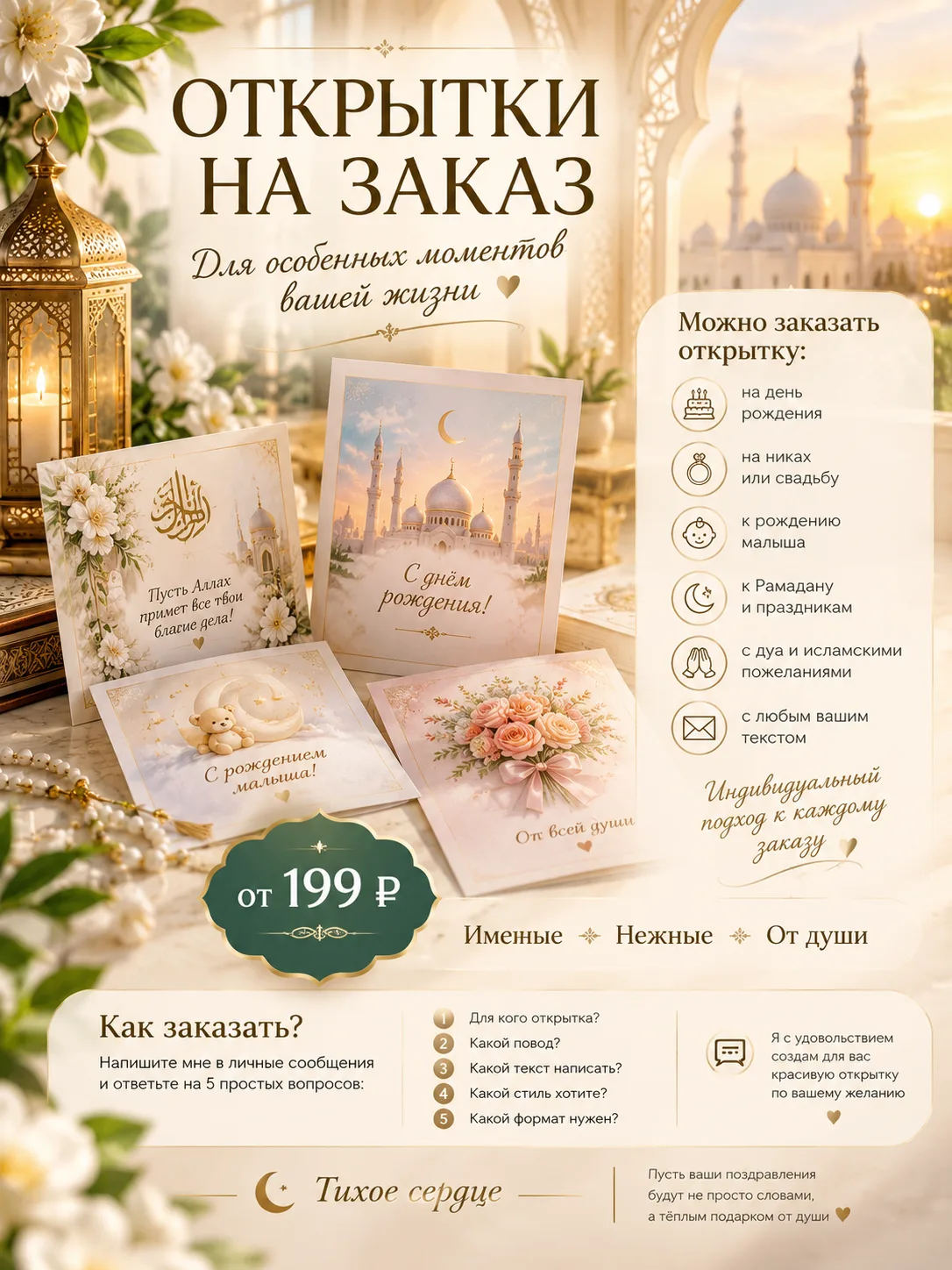 🌙✨ КРАСИВЫЕ ОТКРЫТКИ НА ЗАКАЗ ✨🌙