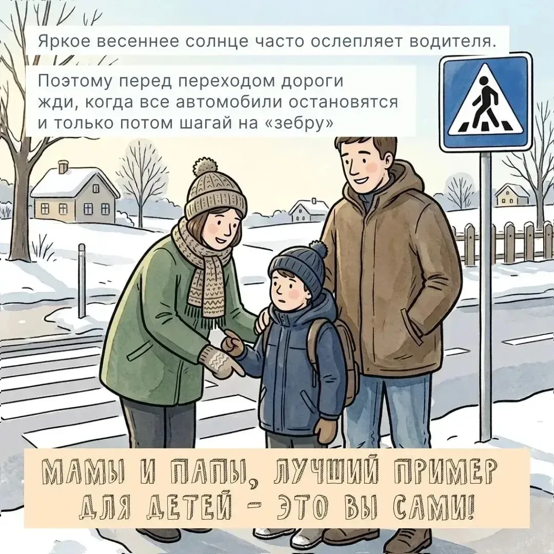 Весна — время, когда на дорогах появляются так называемые «дорожные ловушки» для юных пешеходов 🚸  Т