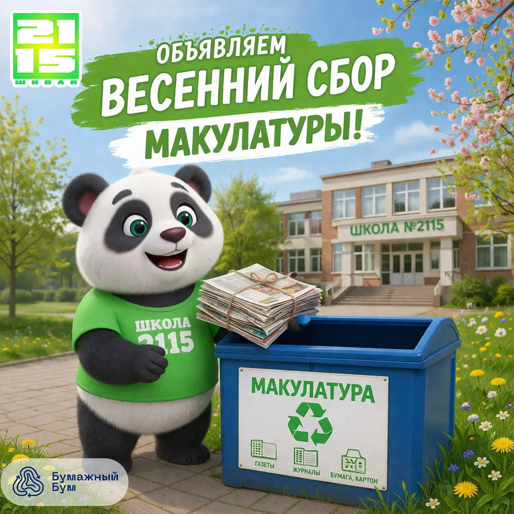 ♻️ Спасите дерево — сдайте макулатуру! 🌍📚  8 апреля во всех корпусах нашей школы пройдет сбор макула
