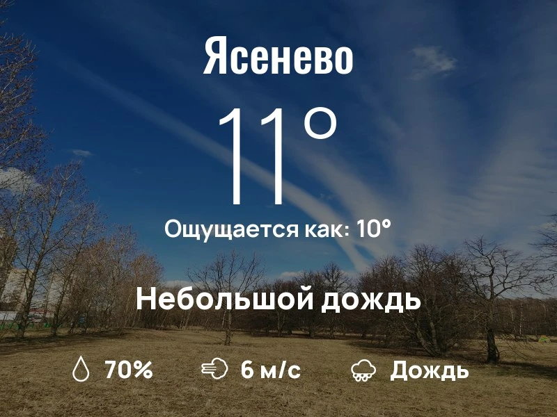 Что с погодой в Ясенево?