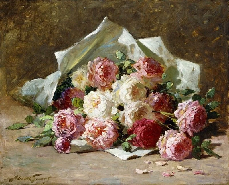 «Букет роз», американский художник Эбботт Фуллер Грейвс (1859–1936 годы).