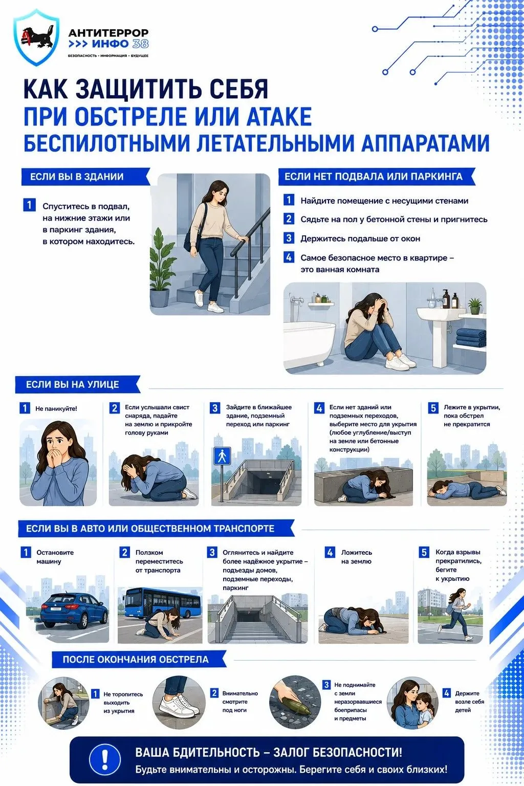 🚨 Как вести себя при обстреле или атаке БПЛА?