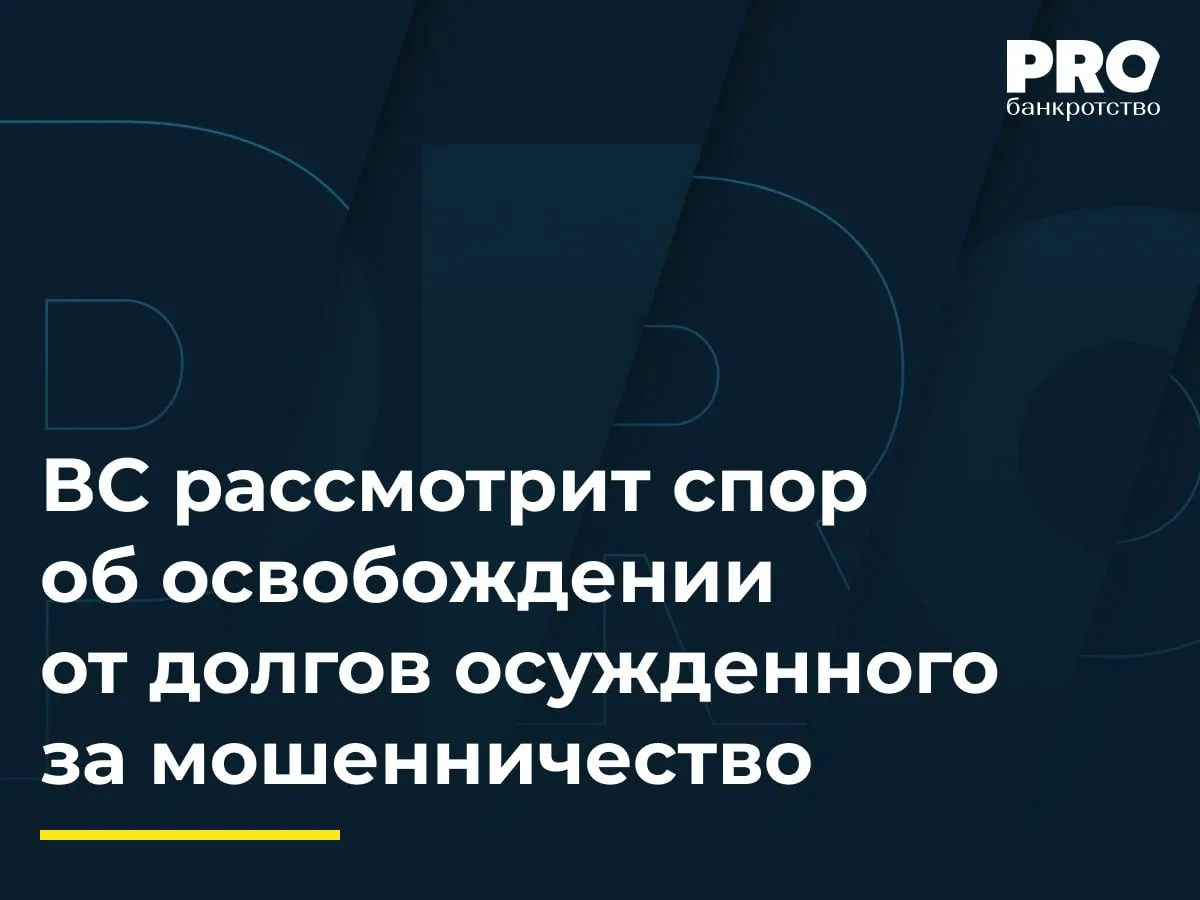 ВС рассмотрит спор об освобождении от долгов осужденного за мошенничество