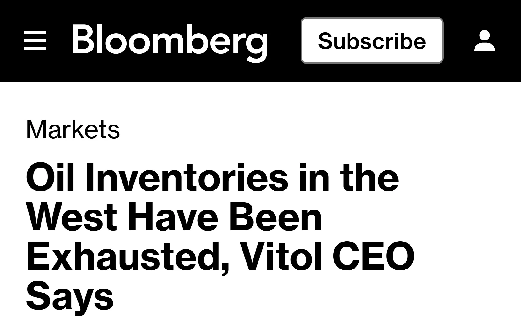 🌏Запасы нефти на Западе исчерпаны, — Vitol