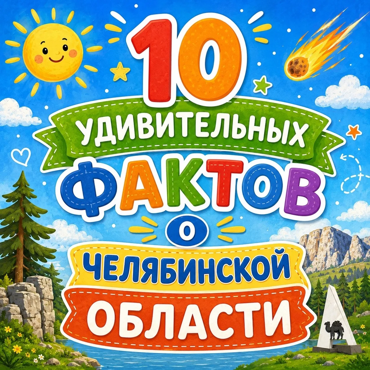 1️⃣ Челябинская область стоит на границе Европы и Азии. Здесь можно буквально за один день «побывать