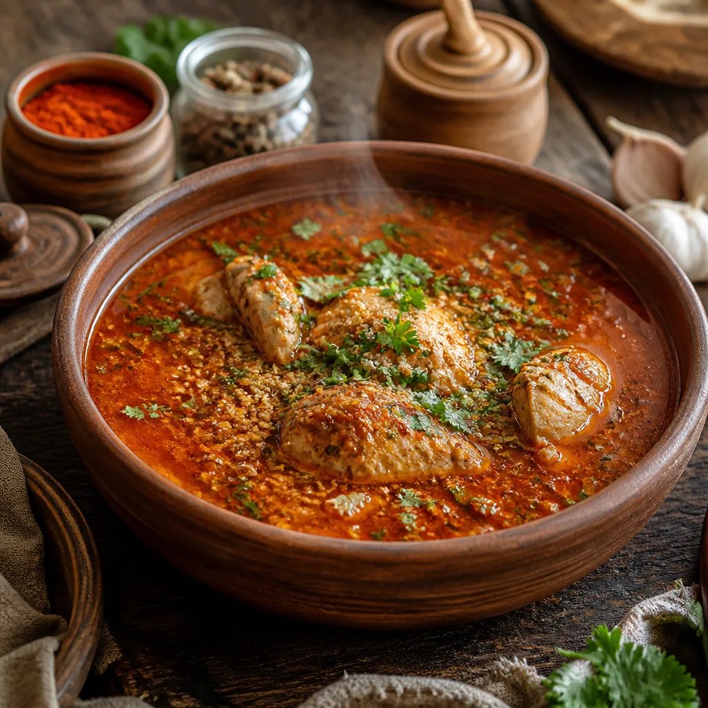 Куриный харчо с грецкими орехами