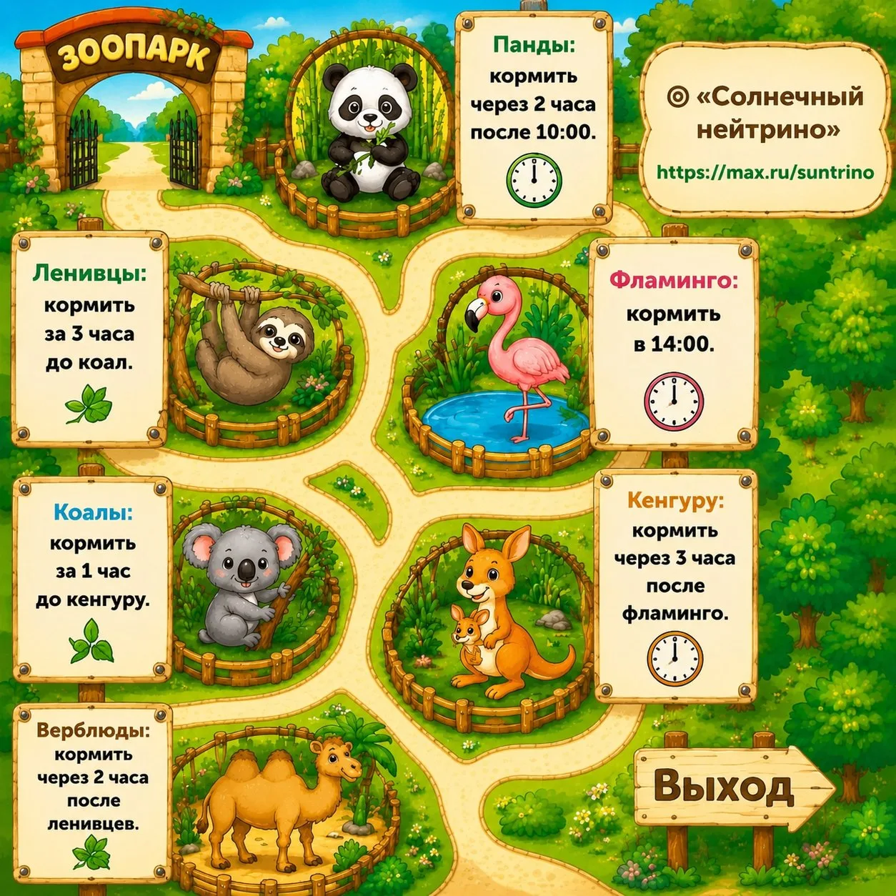 🐾 Идём в зоопарк! 🐾

Будем не только наблюдать за зверями, но и потренируем умение ориентироваться