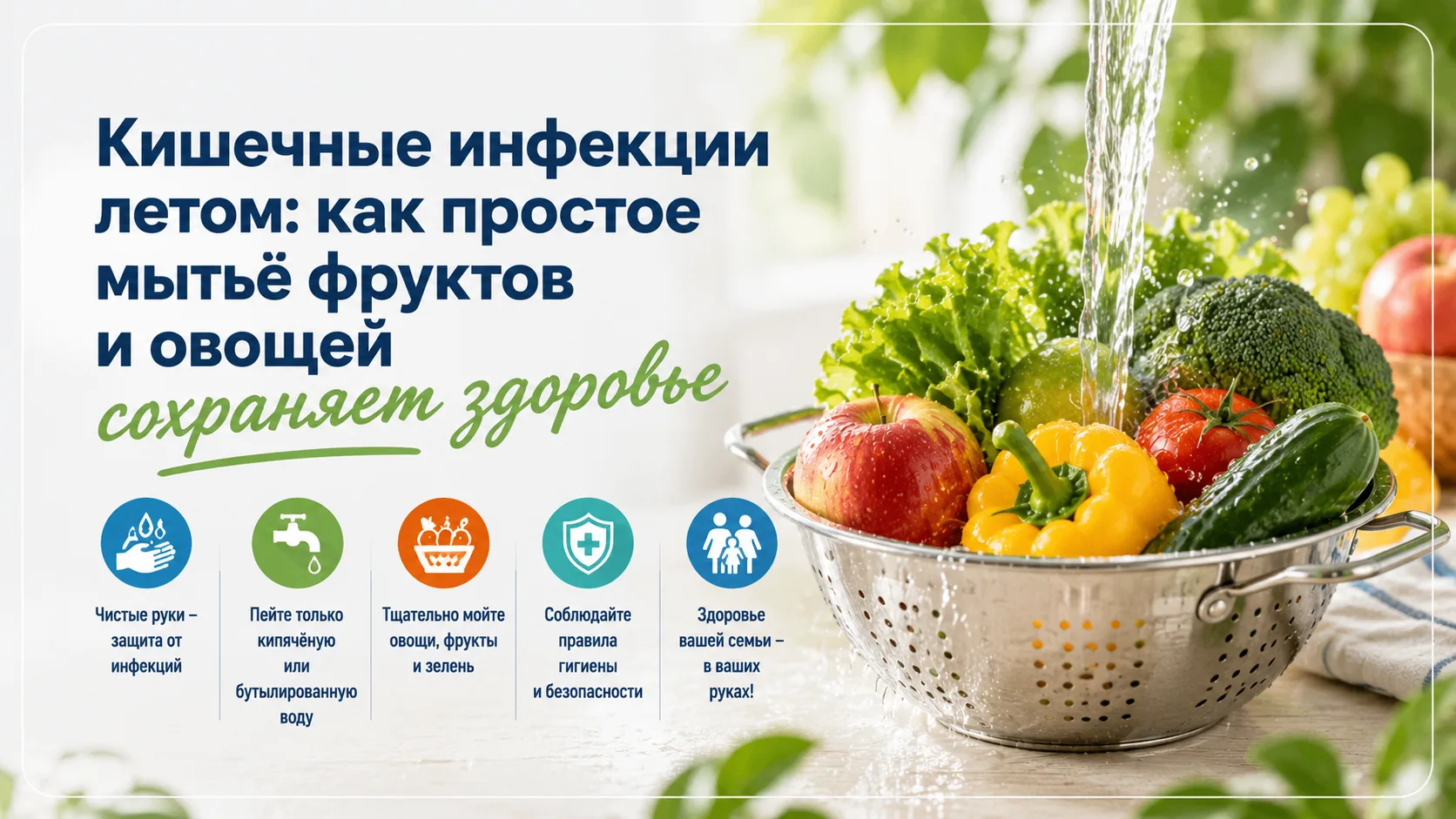 Кишечные инфекции летом: как простое мытьё фруктов и овощей сохраняет здоровье

Наступило лето - пор
