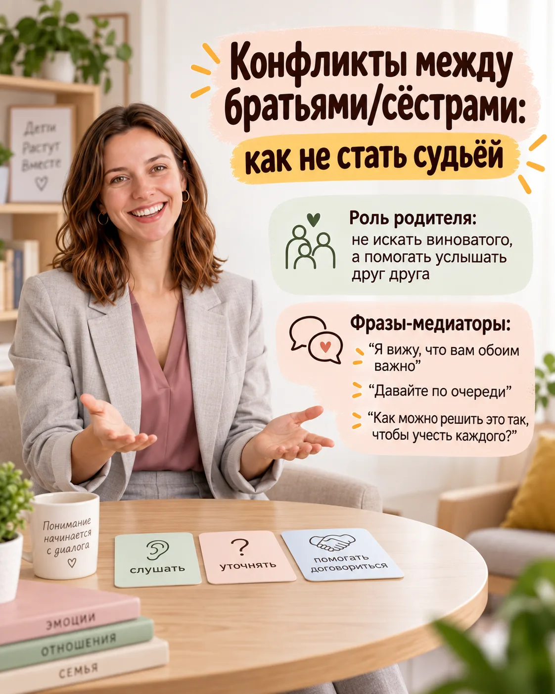 Конфликты между братьями и сёстрами — это естественно. Но важно не становиться судьёй, ...