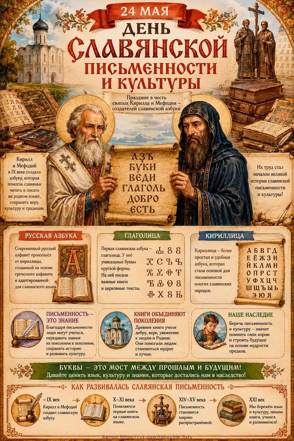 📜 День славянской письменности и культуры  Сегодня мы с благодарностью вспоминаем создателей славянс