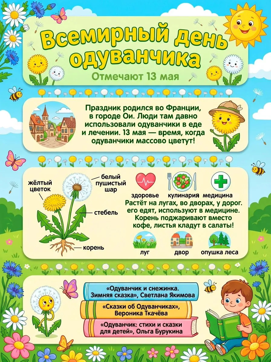 🌼Знаете ли вы, что 13 мая отмечается самый солнечный и весёлый праздник — Всемирный де...