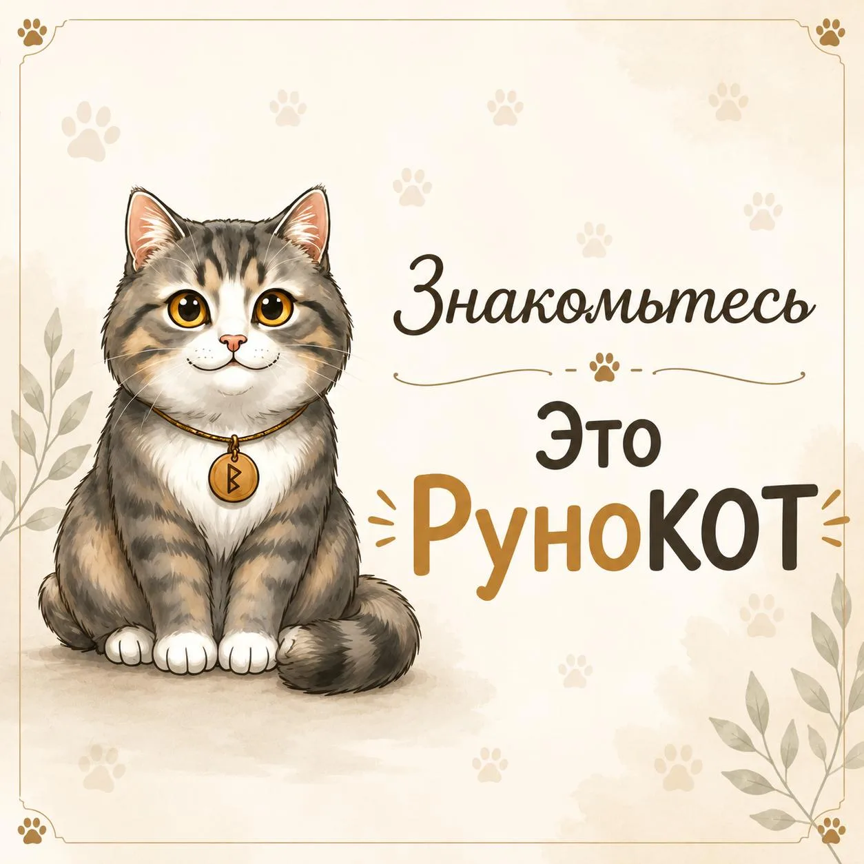 Знакомьтесь.
Это РуноКот 🐾

Мой помощник и главный специалист по уюту в доме.

Он точно знает, где 