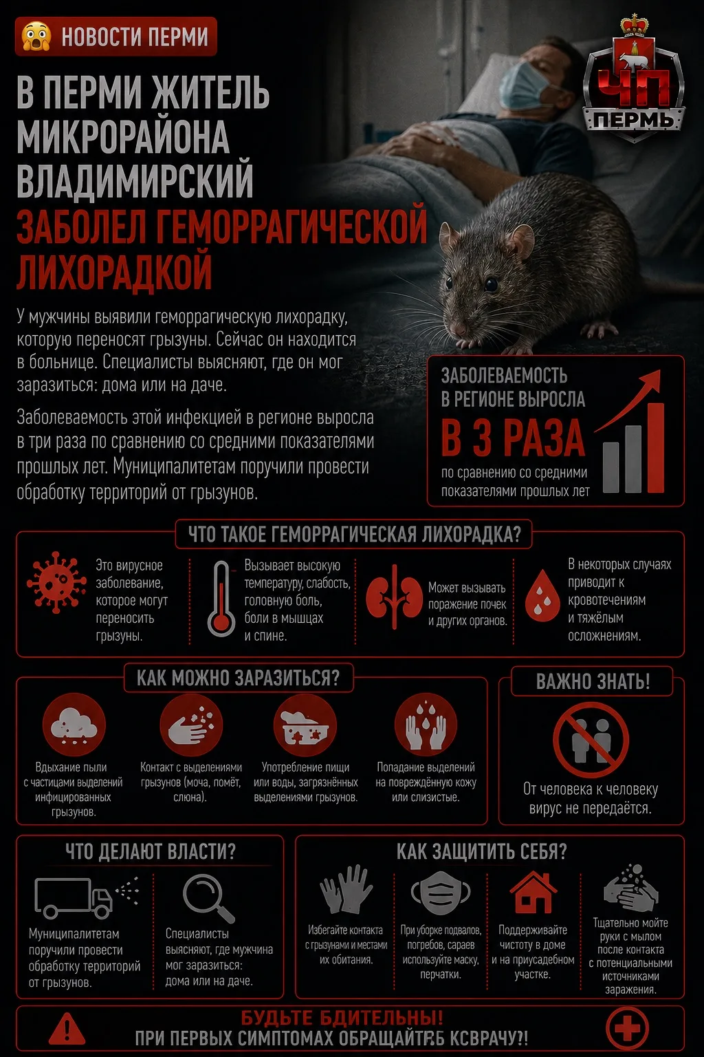 😱 В Перми у жителя микрорайона Владимирский выявили геморрагическую лихорадку, которую...
