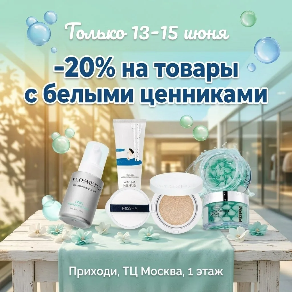 Друзья, в июне акция -20% на все товары с белыми ценниками стартует прямо сегодня.

‼️ Торопитесь, 1