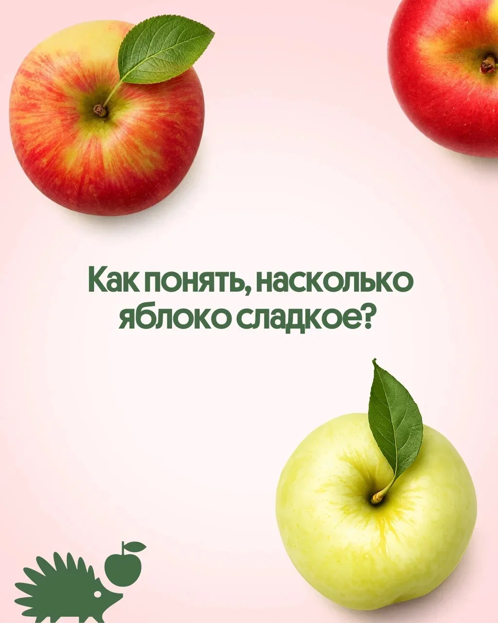 🍏 Как понять, насколько яблоко сладкое? 

В основе сладости яблока — фруктоза, глюкоза, сахароза. Н