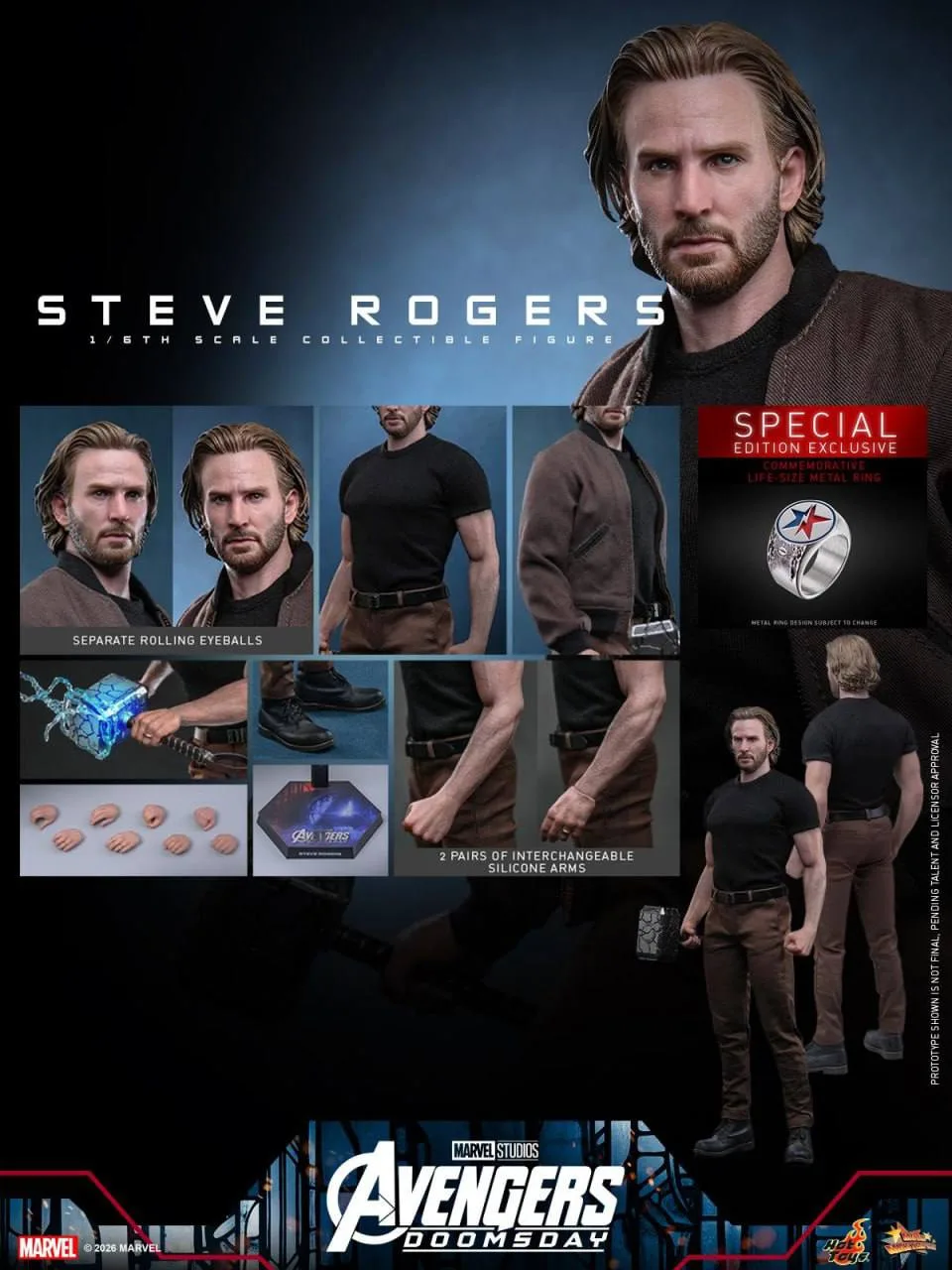 Фигурка Стива Роджерса, созданная Hot Toys по фильму «Мстители: Судный день».