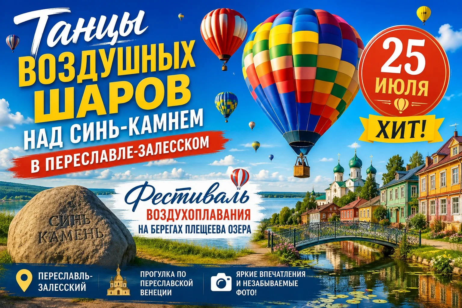 🎈 4 300 р/ч : Танцы воздушных шаров над Синь-камнем в Переславле-Залесском ХИТ🎈